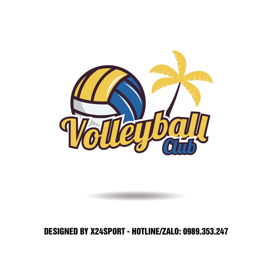 Logo Bóng Chuyền Volleyball Club – Màu Vàng Xanh Năng Động